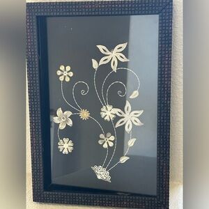 SALE Elegant silver and Gold Floral Wall Art from Middle East Esfahan